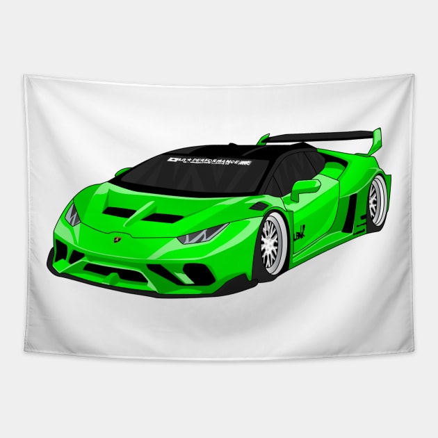 lamborghini huracan LIME Tapestry by VENZ0LIC