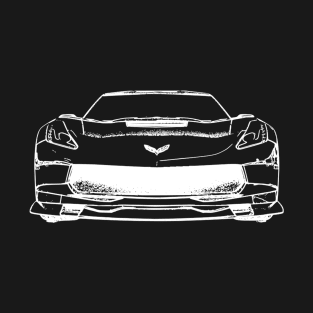 Corvette C7 White Sketch T-Shirt