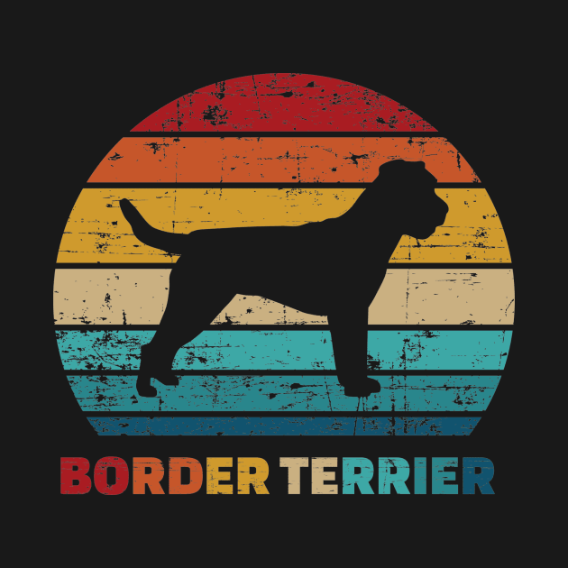 Border Terrier vintage retro by Designzz