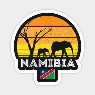 Namibia Elephant Safari Sunset Magnet