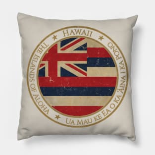 Vintage Hawaii State USA United States of America American Flag Pillow