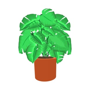 Voluminous Monstera Plant in Terracotta Clay Pot T-Shirt