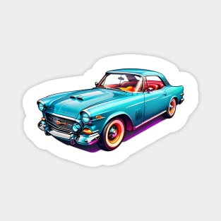 Colored Classic Car Design in Vibrant Vector Style Magnet