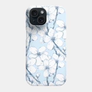 Japanese garden. Blue Phone Case