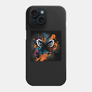 Cosmic Butterfly Splatter Paint Phone Case