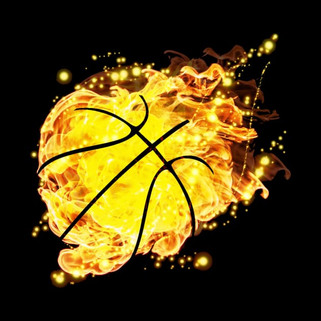 Basketball on Fire by Rebel Merch