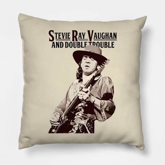 Vintage guitarist Pillow by Fracture Traveling