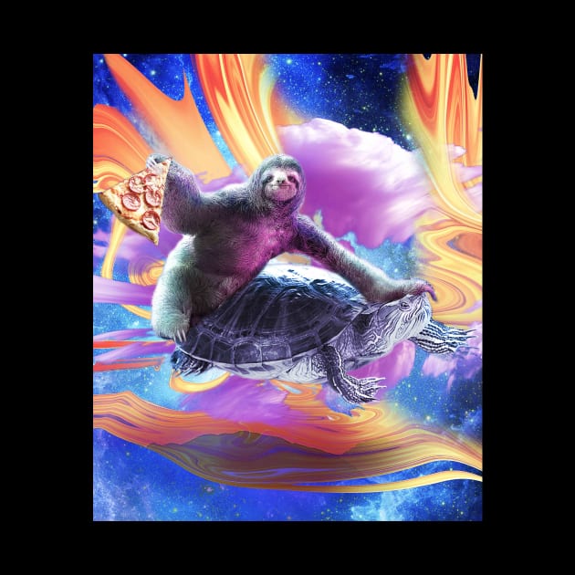 Trippy Space Sloth Turtle - Sloth Pizza by Random Galaxy