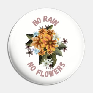 Botanical Perennial Flowers Pin