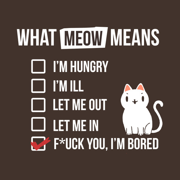 Cat language - Meow Means - Sassy White Cat - Funny Cats - Phone Case