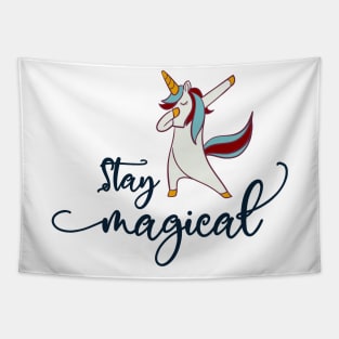 Dabbing Unicorn Christmas Unicorn: Stay Magical Tapestry