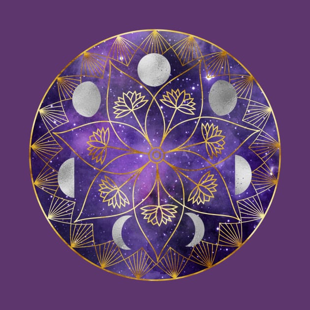 Violet Mandala by Honu Art Studio