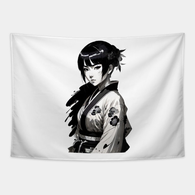 Anime Girl With Kimono 01 Tapestry by SanTees