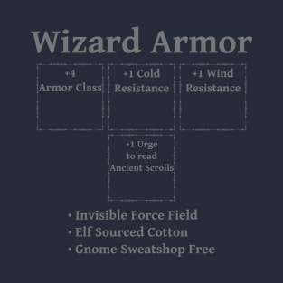 Wizard Armor: Role Playing DND 5e Pathfinder RPG Tabletop RNG T-Shirt