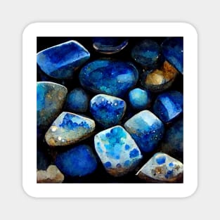 Lapis Nature Stone Blue Pebbles Magnet