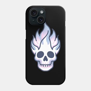 Flaming pastel skull Phone Case