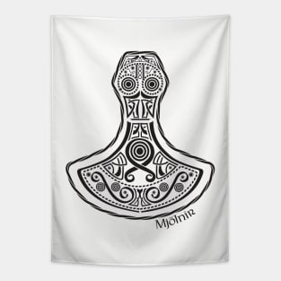 Mjölnir - Black Design Tapestry