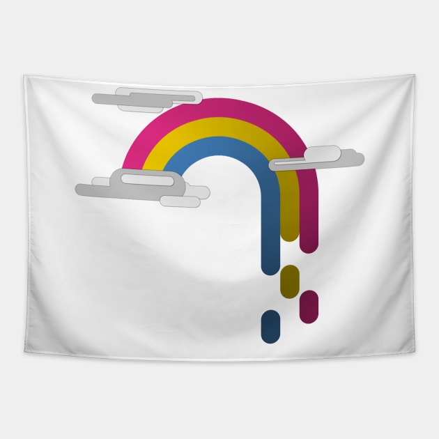 Pansexual Pride Flag Minimalist Drip Rainbow Design Tapestry by LiveLoudGraphics