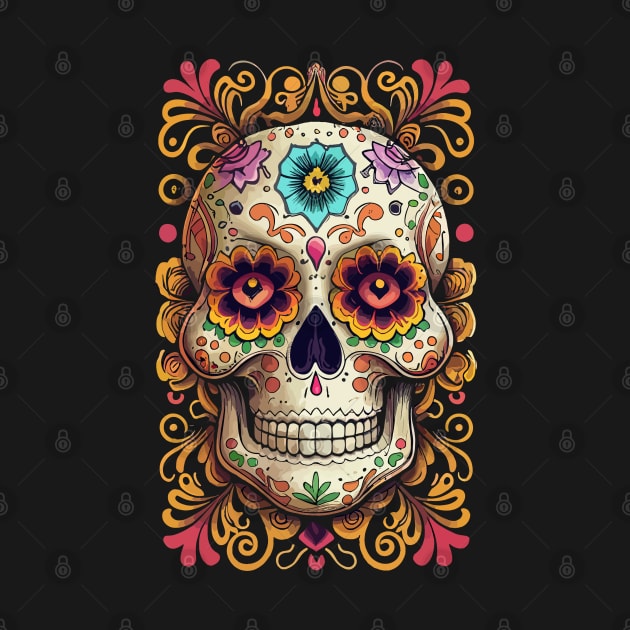 Dia De Los Muertos, Retro Sugar Skull Design by PugSwagClothing