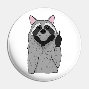 Grumpy Racoon Holding Middle finger funny gift Pin
