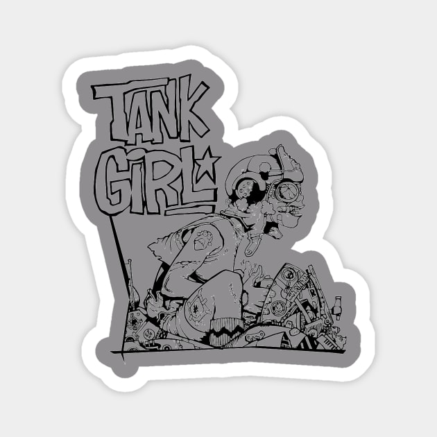 More Tank Girl VI (High Resolution, Monochrome). Magnet by HortusMornsEst