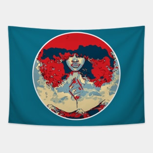 Curly Afro Nature of Peace Mountains Tapestry