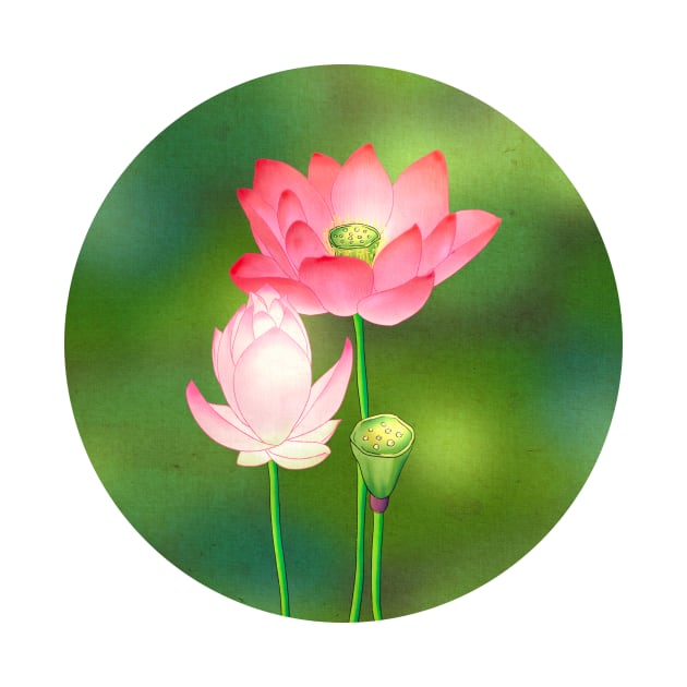 Minhwa: Lotus Flowers C Type by koreanfolkpaint