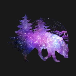 The Wolf And The Night - Space T-Shirt