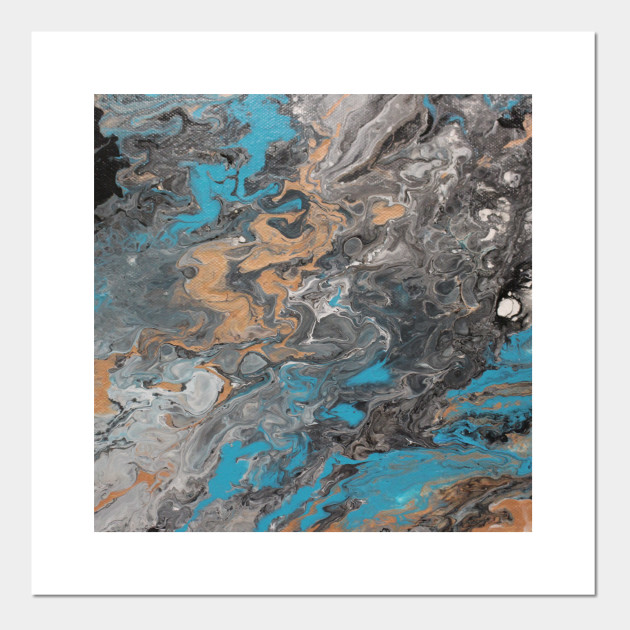 Teal And Rose Gold Marble Abstract Posters And Art Prints