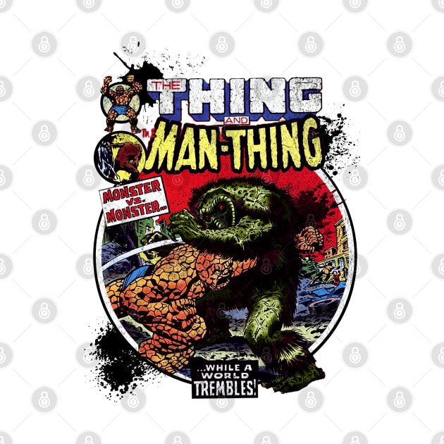 The Man Thing Monster versus Monster Fantastic Battle by Joaddo