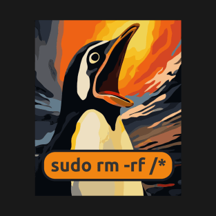 Screaming Tux Linux sudo rm -rf /* T-Shirt