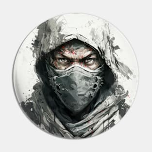 Ninja Portrait Warrior Painting Historic Adventure Pin