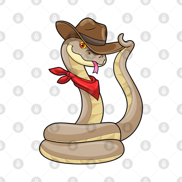 Snake as Cowboy with Scarf by Markus Schnabel