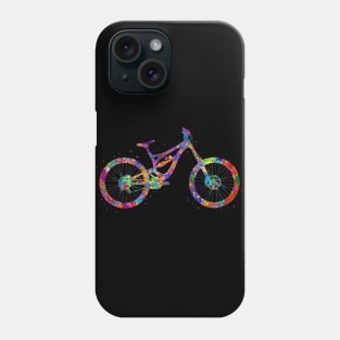 Downhill mountain bike watercolor Phone Case