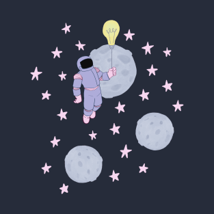 Lavender Astronaut in Space T-Shirt