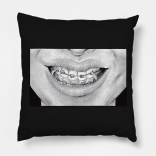 drawing insecurities braces teeth body positivity Pillow