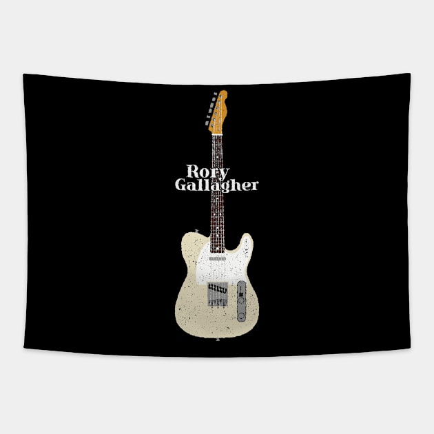 Rory Gallagher White 1966 Electric Guitar Tapestry by Daniel Cash Guitar