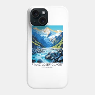 A Pop Art Travel Print of the Franz Josef Glacier - New Zealand Phone Case