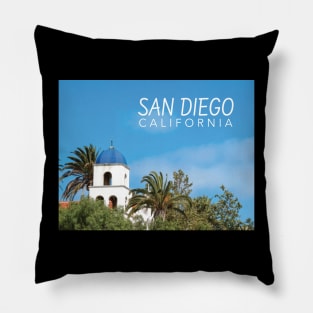 San Diego California Blue Domed Tower Pillow