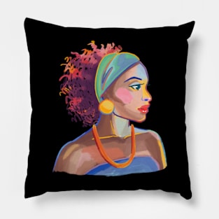 Afro Diva Black Girl Magic Lips Natural Hair Melanin Queen Pillow