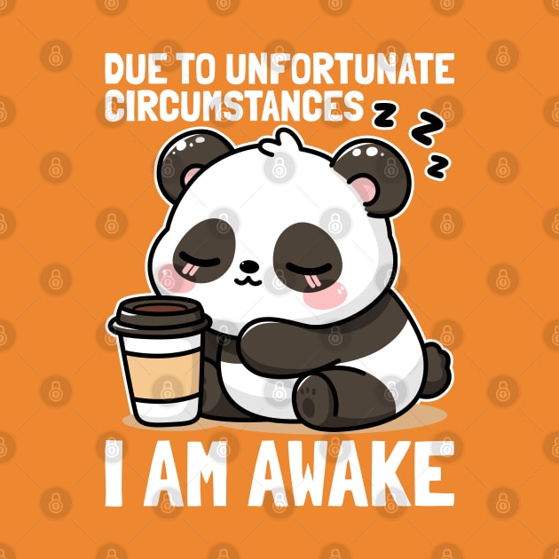 I Am Awake Sleepy Panda by JS Arts