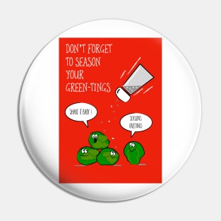 Brussel Sprout Christmas Greeting Pin