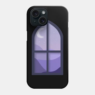 Purple Nightscape Window Scene Phone Case