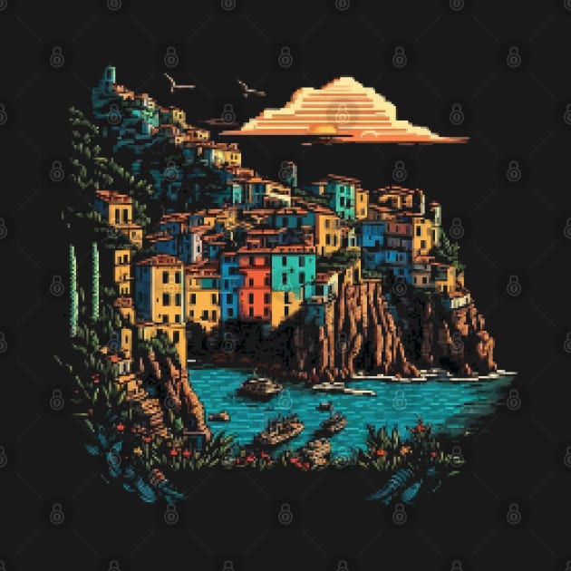 Cinque Terre Pixel Art by Pixel-Eye