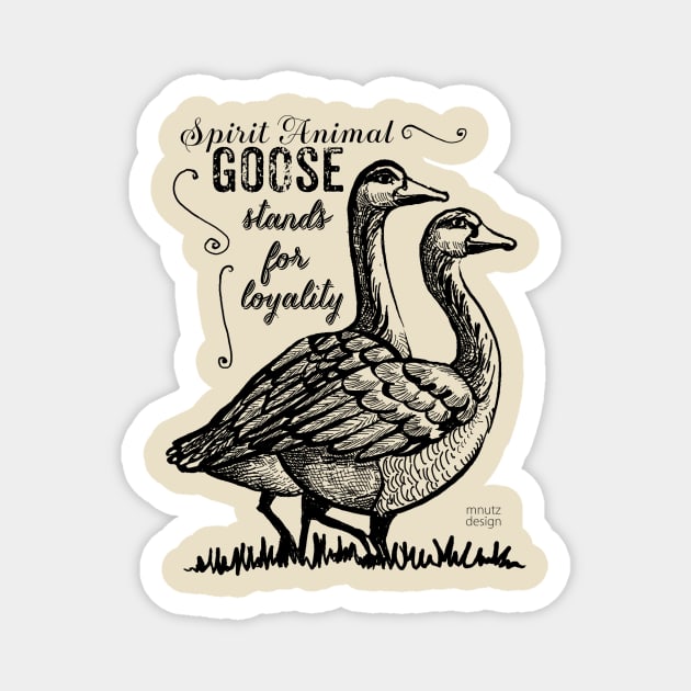 Spirit animal - Goose - black Magnet by mnutz