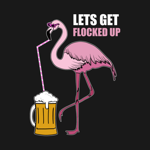 Let's get Flocked up Flamingo drinking beer by dukito