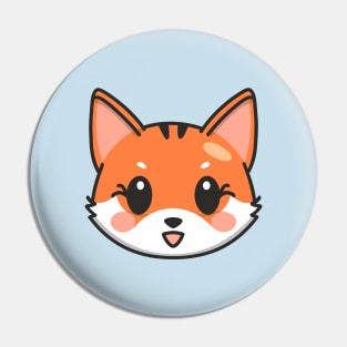 Cute Fox Face Illustration Pin