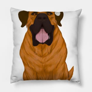 Cute Mastiff Drawing Pillow