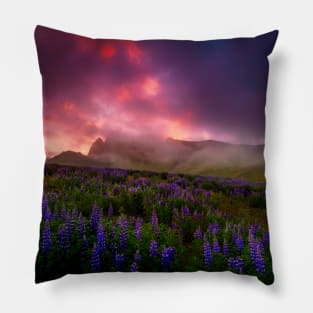 Lupins under the Midnight Sun Pillow