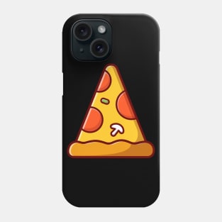 Slice of pizza with mushroom cartoon Phone Case